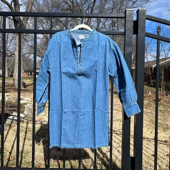 J Crew Indigo Button Up Denim Shift Dress NWT - Picture 4 of 9